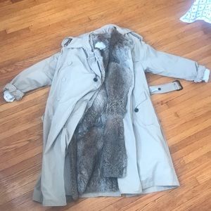 Phillip Lim rabbit fur lined trench coat